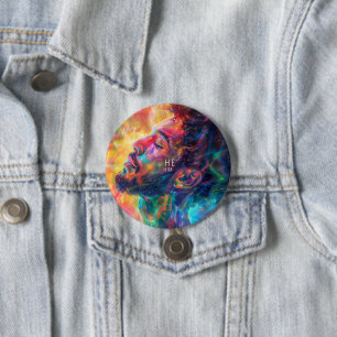 Geschlecht Pronuns Digitale Kunst "He/Him" Button