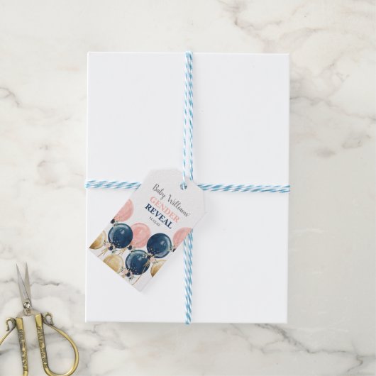 Geschlecht Reveal Babydusche Geschenkanhänger (Mit Garn)