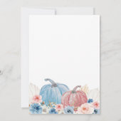 Geschlecht Reveal Boho Pink Blue Pumpkin Floral Einladung (Rückseite)