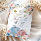 Geschlecht Reveal Boho Pink Blue Pumpkin Floral Einladung