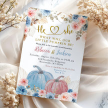 Geschlecht Reveal Boho Pink Blue Pumpkin Floral