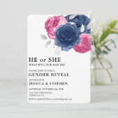 Geschlecht Reveal Pink Blue Floral Blume Einladung (Stehend Vorderseite)