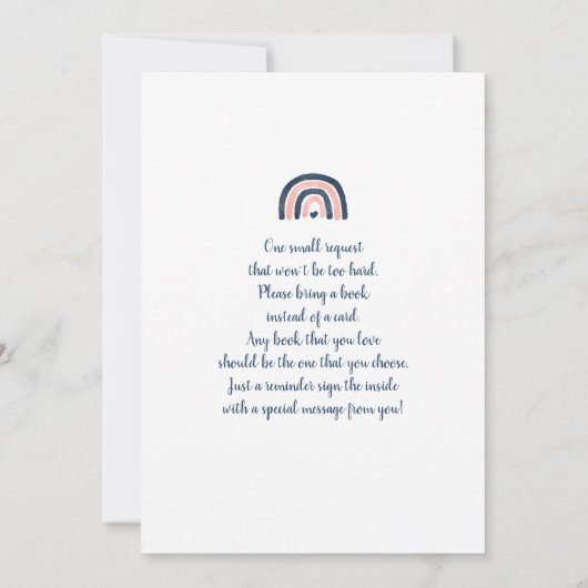 Geschlecht Reveale Regenbogenmarine Blau und rosa Einladung (Rückseite)