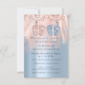 Geschlecht Revival Feet Silver Girl Boy Royal Twin Einladung (Vorderseite)