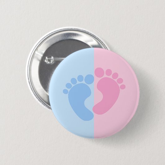 Geschlecht: Rosa und blaue Babywaschdusche Button (Vorne & Hinten)