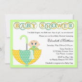 Geschlecht Unbekannte Umbrella Baby Shower Einladung (Vorderseite)