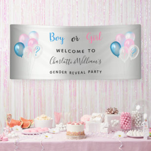 Geschlecht verratende Party Junge Mädchen blau pin Banner