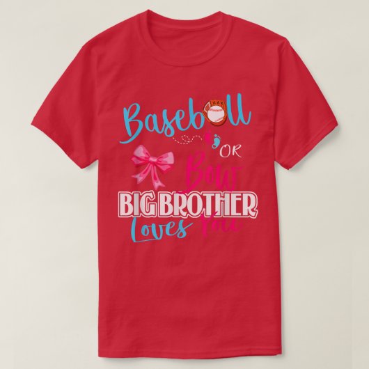 Geschlecht zeigen Baseball oder Bows Brüder Lieben T-Shirt (Design vorne)
