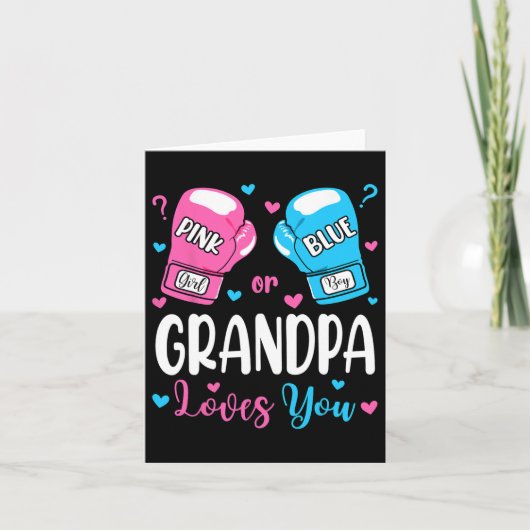 Geschlecht zeigen rosa oder blaue Grandpa-Lieben S Karte (Vorderseite)