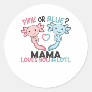 Geschlecht zeigen rosa oder blaue Mama-Lieben Sie Runder Aufkleber