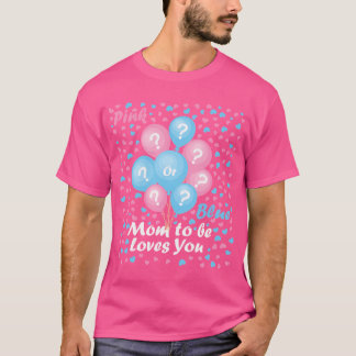 Geschlecht zeigen rosa oder blaue Mama, um Lieben T-Shirt