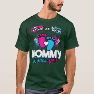 Geschlecht zeigen rosa oder blaue Mami-Lieben Sie T-Shirt