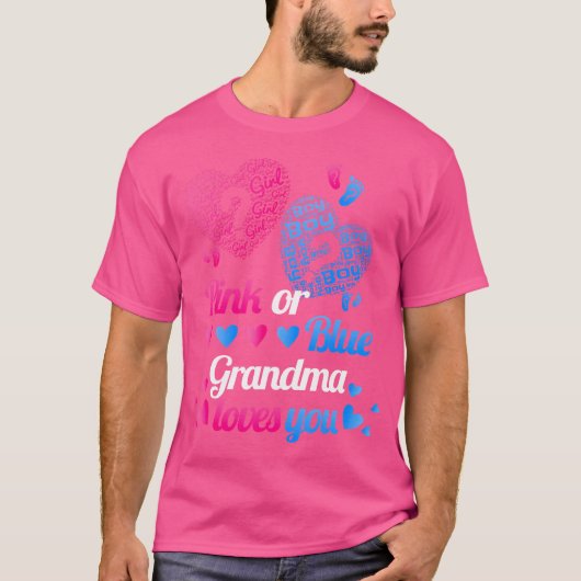 Geschlecht zeigen rosa oder blaue Oma-Lieben, die T-Shirt (Vorderseite)