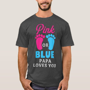 Geschlecht zeigen rosa oder blaue Papa-Lieben T-Shirt
