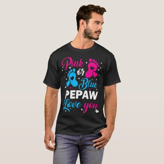 Geschlecht zeigen rosa oder blaue Pepaw-Lieben, di T-Shirt (Vorne ganz)