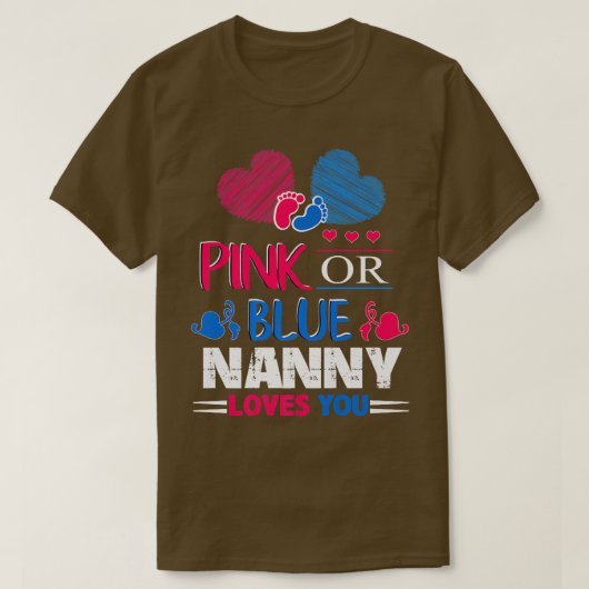 Geschlecht zeigen rosa oder blaugrausame Oma-Liebe T-Shirt (Design vorne)