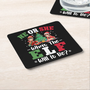 Geschlecht zeigen, was der Elf sein wird Rechteckiger Pappuntersetzer