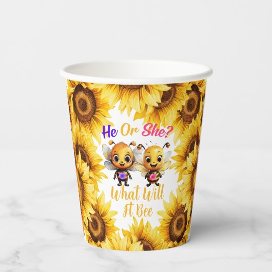 Geschlecht zeigen, was es sein wird, Dusche zu sei Pappbecher (Rückseite)