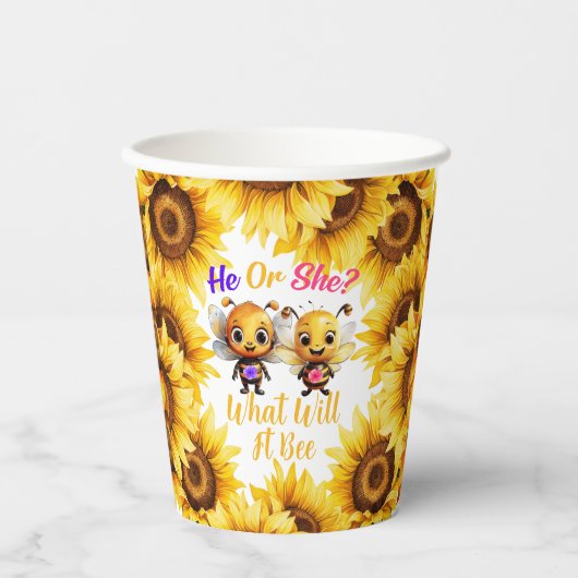 Geschlecht zeigen, was es sein wird, Dusche zu sei Pappbecher (Vorderseite)