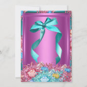 Geschlecht zeigt Baby-Dusche Rosa Aquamarine blaue Einladung (Rückseite)