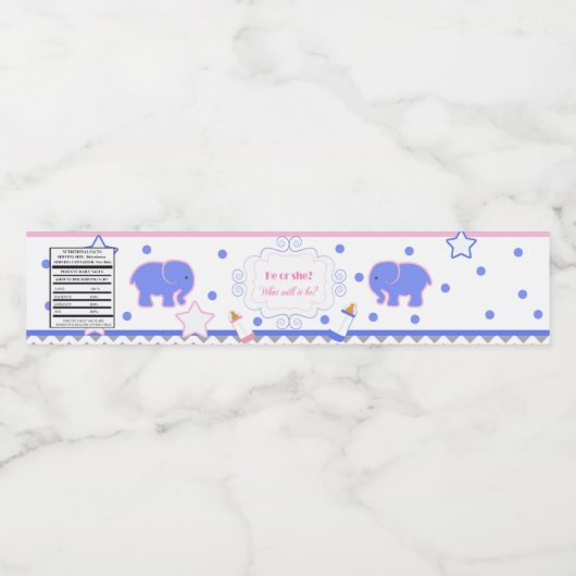 Geschlecht zeigt Babydusche oder Babydusche auf Wasserflaschenetikett (Einzelnes Label)