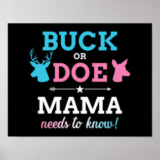 Geschlecht zeigt Buck oder Doe Mama passendes Baby Poster
