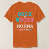 Geschlecht zeigt Buck oder Nonna mit passendem Bab T-Shirt (Design vorne)