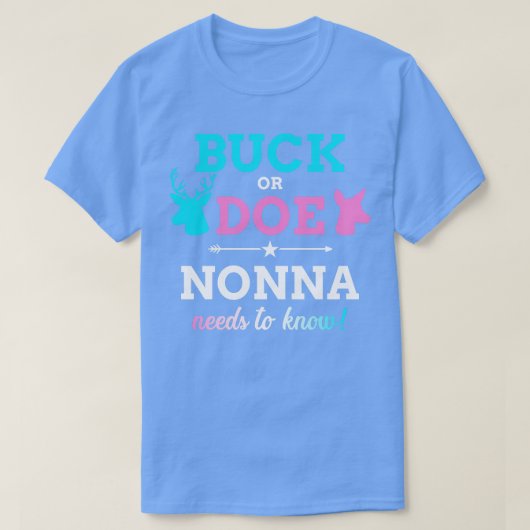 Geschlecht zeigt Buck oder Nonna mit passendem Bab T-Shirt (Design vorne)