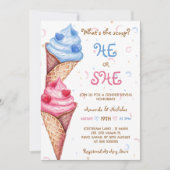 Geschlecht zeigt, dass er oder sie Eiscreme Einladung (Vorderseite)