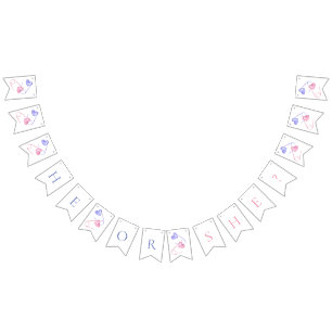 Geschlecht zeigt, dass er oder sie rosa blaue Baby Wimpelkette