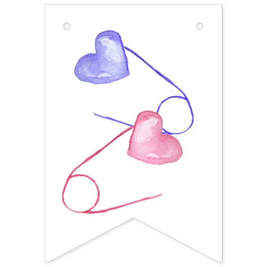 Geschlecht zeigt, dass er oder sie rosa blaue Baby Wimpelkette (Dritte Fahne)