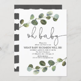 Geschlecht zeigt Eukalyptus Schwarz-weiß einfach Einladung