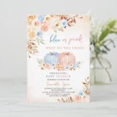 Geschlecht zeigt Kleine Pumpkin Baby Dusche Einladung (Stehend Vorderseite)