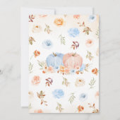 Geschlecht zeigt Kleine Pumpkin Baby Dusche Einladung (Rückseite)