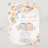 Geschlecht zeigt Kleine Pumpkin Baby Dusche Einladung (Vorne/Hinten)