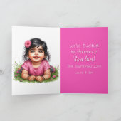 Geschlecht zeigt nahöstliches Baby-Mädchen im Inne Karte (Innenseite)