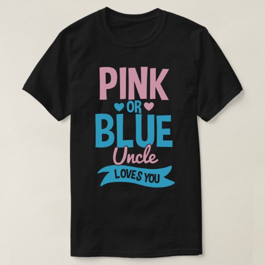 Geschlecht zeigt Onkel rosa oder blau T-Shirt (Design vorne)