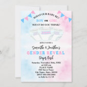 Geschlecht zeigt rosa und blaue Windel Einladung (Vorderseite)