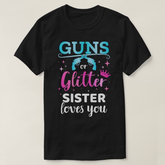 Geschlecht zeigt Schwesterschwester oder Glitzer a T-Shirt (Design vorne)
