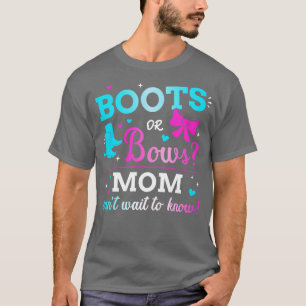 Geschlecht zeigt Stiefel oder Bögen auf Mama passt T-Shirt