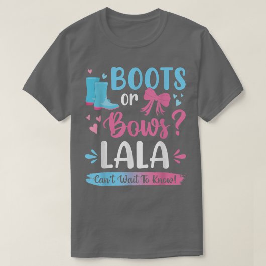 Geschlecht zeigt Stiefel oder Bögen Lala Matching T-Shirt (Design vorne)