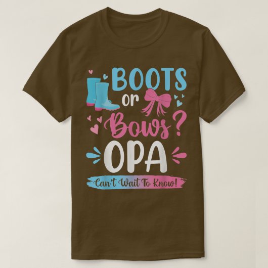 Geschlecht zeigt Stiefel oder Bögen Opa-passende B T-Shirt (Design vorne)