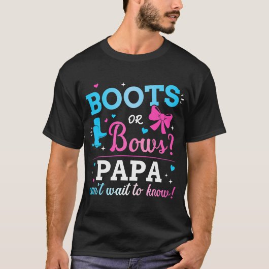 Geschlecht zeigt Stiefel oder Bogen Papa-Matching  T-Shirt (Vorderseite)