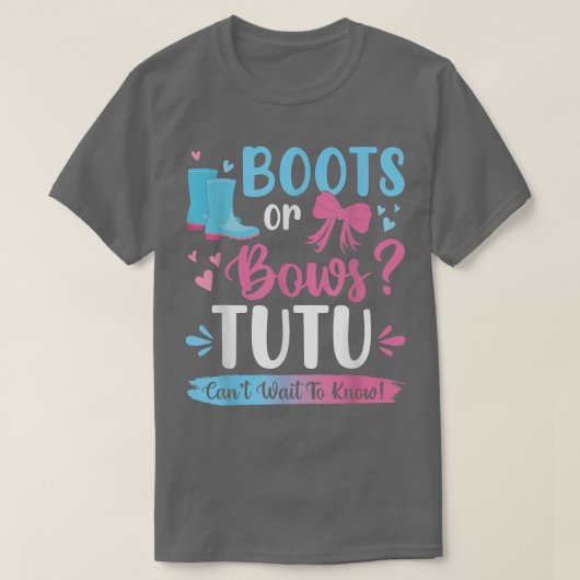 Geschlecht zeigt Stiefel oder Bögen Tutu-Matching T-Shirt (Design vorne)