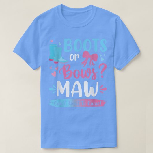 Geschlecht zeigt Stiefel oder Bögen Zuordnen Babyt T-Shirt (Design vorne)