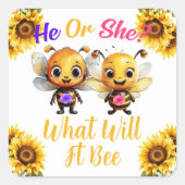 Geschlecht zeigt, was es sein wird quadratischer aufkleber (Vorderseite)