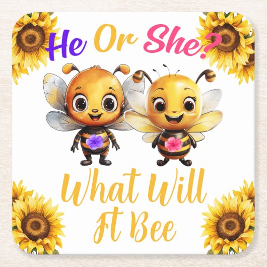 Geschlecht zeigt, was es sein wird rechteckiger pappuntersetzer (Vorderseite)