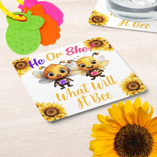 Geschlecht zeigt, was es sein wird rechteckiger pappuntersetzer