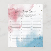 Geschlecht zeigt Wasserfarbe Babyname Duschspiel (Vorderseite)