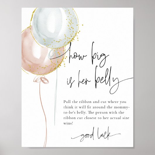 Geschlecht zeigt, wie groß ihr Baby-Baby-Spiel ist Poster (Vorne)